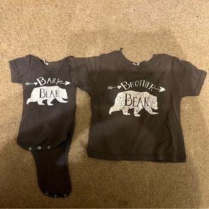Baby bear (newborn) and brother bear (2T) matching shirts